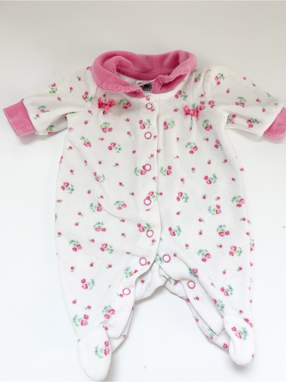 Vintage Floral Cotton-blend Sleeper Snap Closure Bows Take Home Outfit